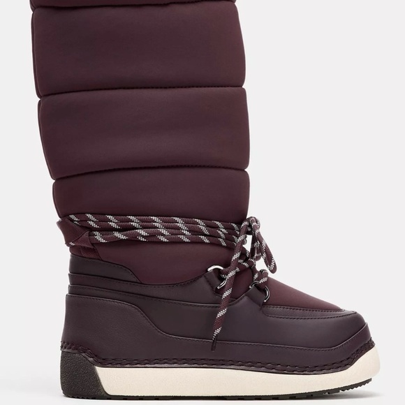 Zara Women's Burgundy ‘ski’ line Winter Boots - Picture 5 of 10